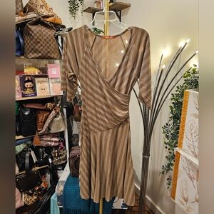 Vintage Striped Tan Dress
